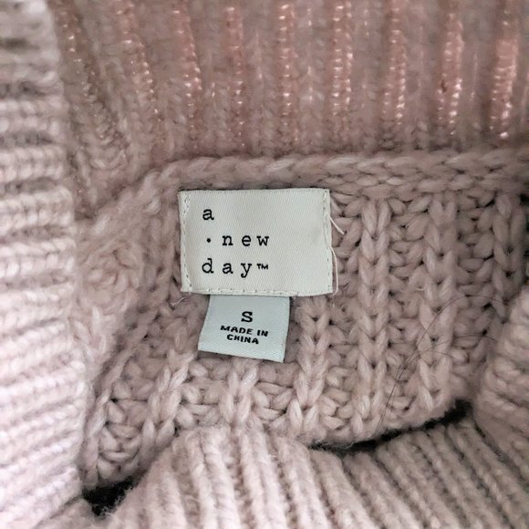 a new day Blush Pink Mockneck Mixed Knit Sweater - Picture 7 of 8